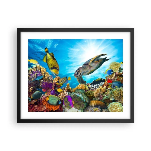Poster in black frame - Coral Promenade - 50x40 cm