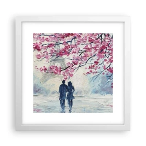Poster in white frmae - Romantic Walk - 30x30 cm