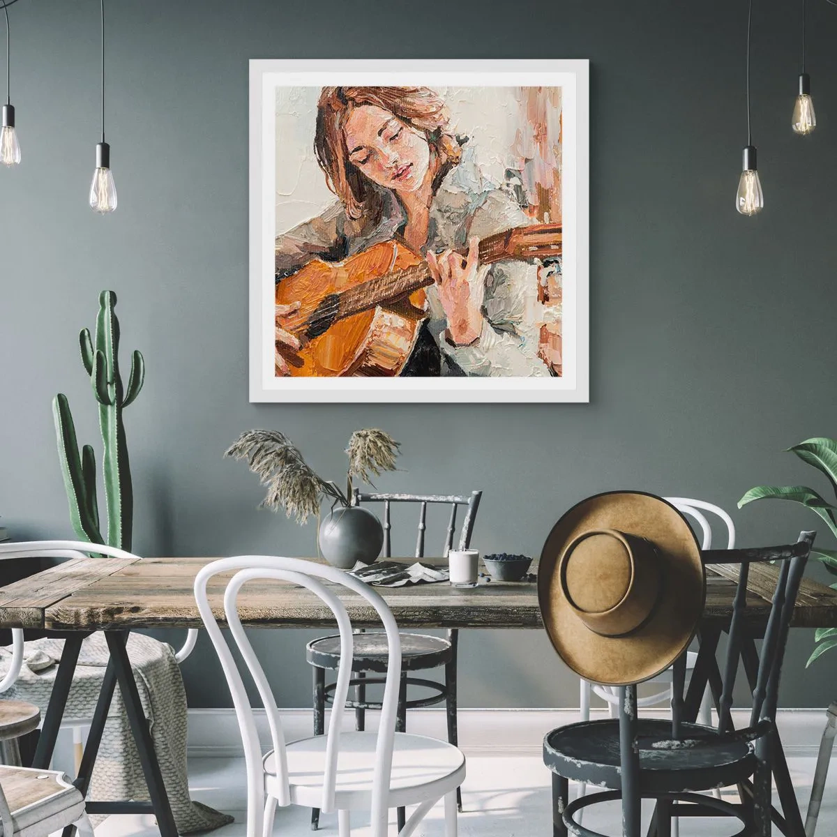 Poster in white frmae - Concert for Guitar and Girly Heart - 50x50 cm