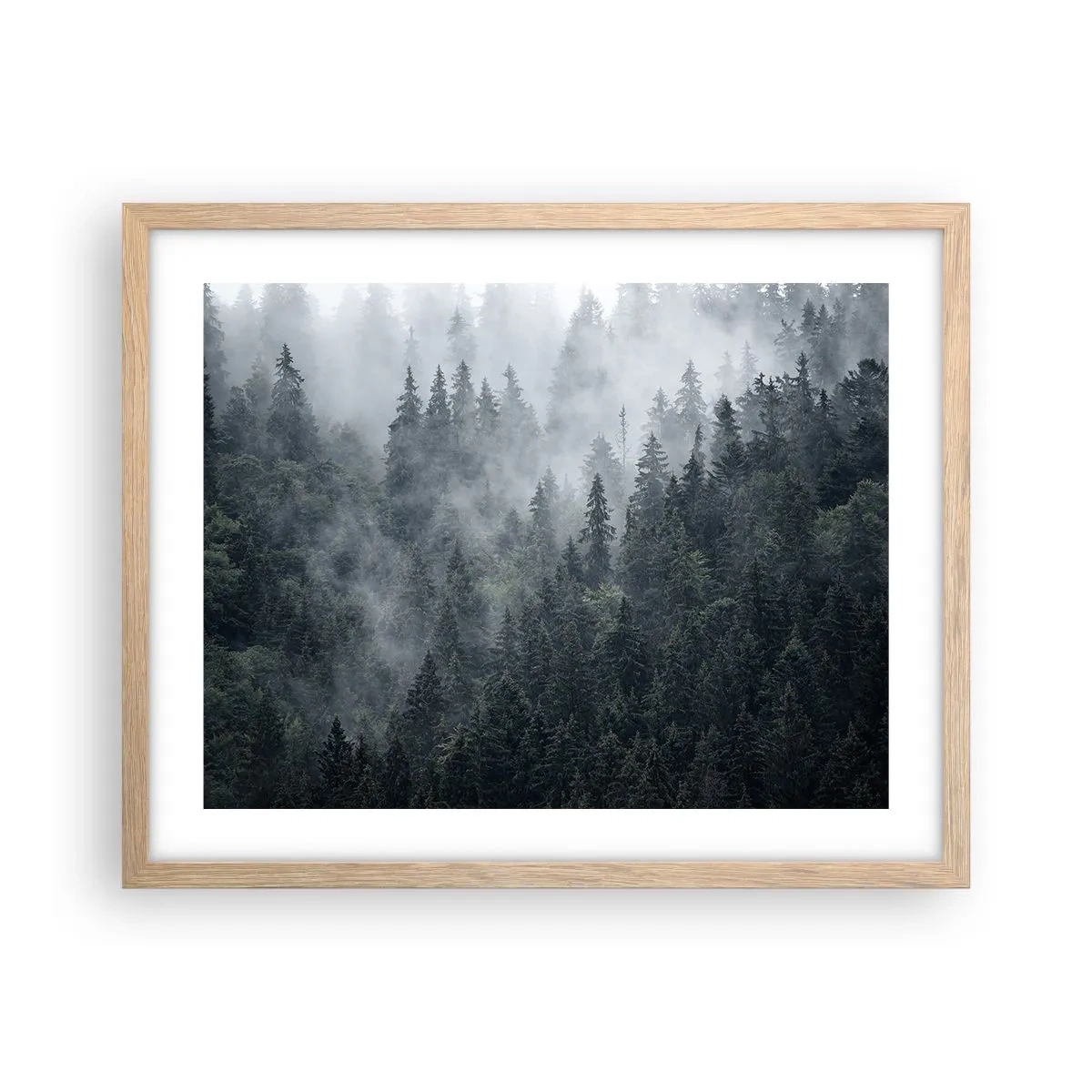 Poster in light oak frame - Forest World - 50x40 cm