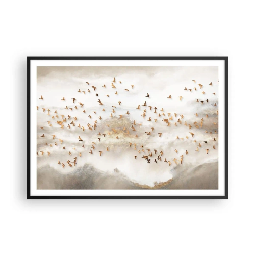 Poster in black frame - It Is Time - 100x70 cm