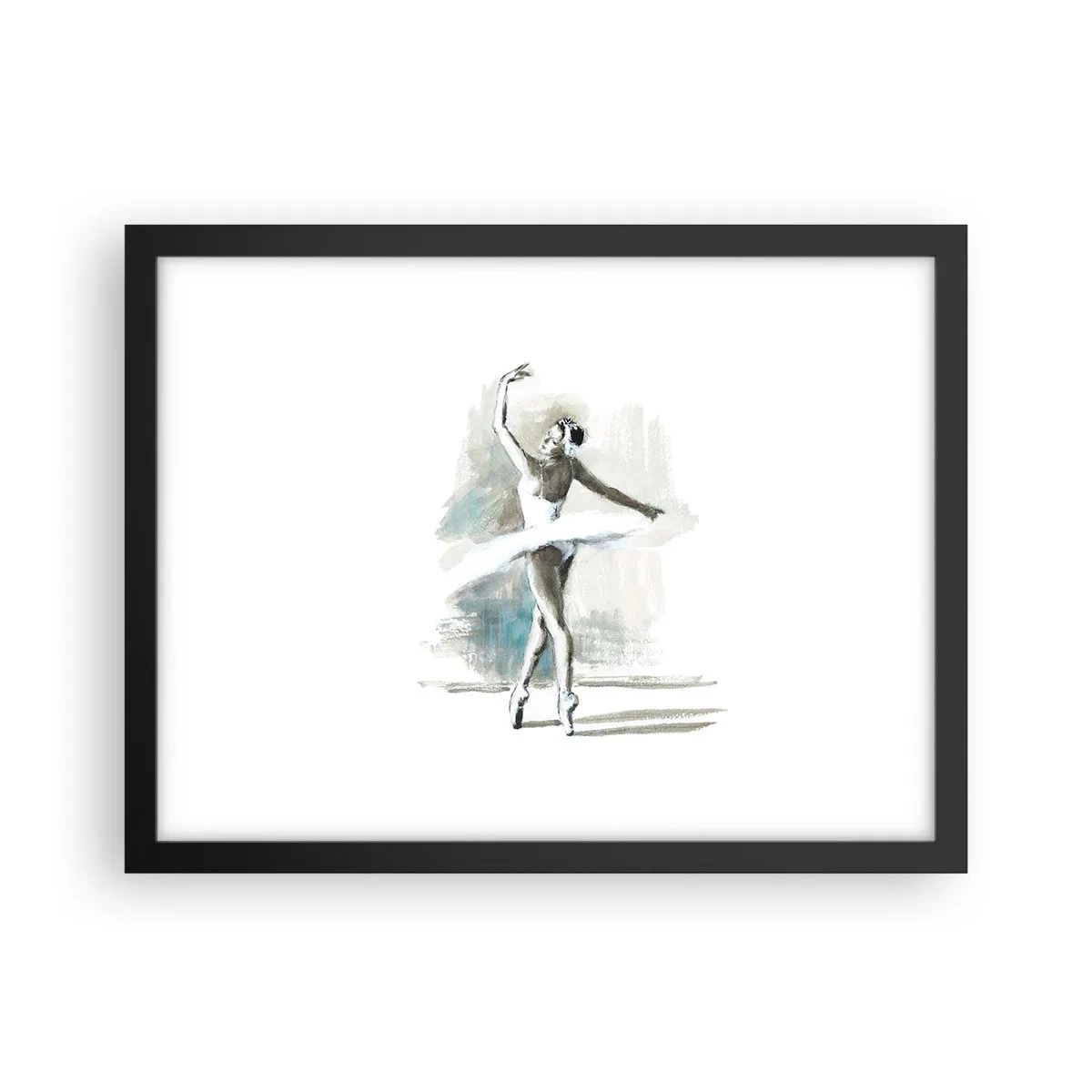Poster in black frame - Enchanted into a Swan - 40x30 cm