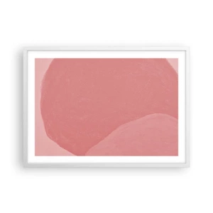 Poster in white frmae - Organic Composition In Pink - 70x50 cm