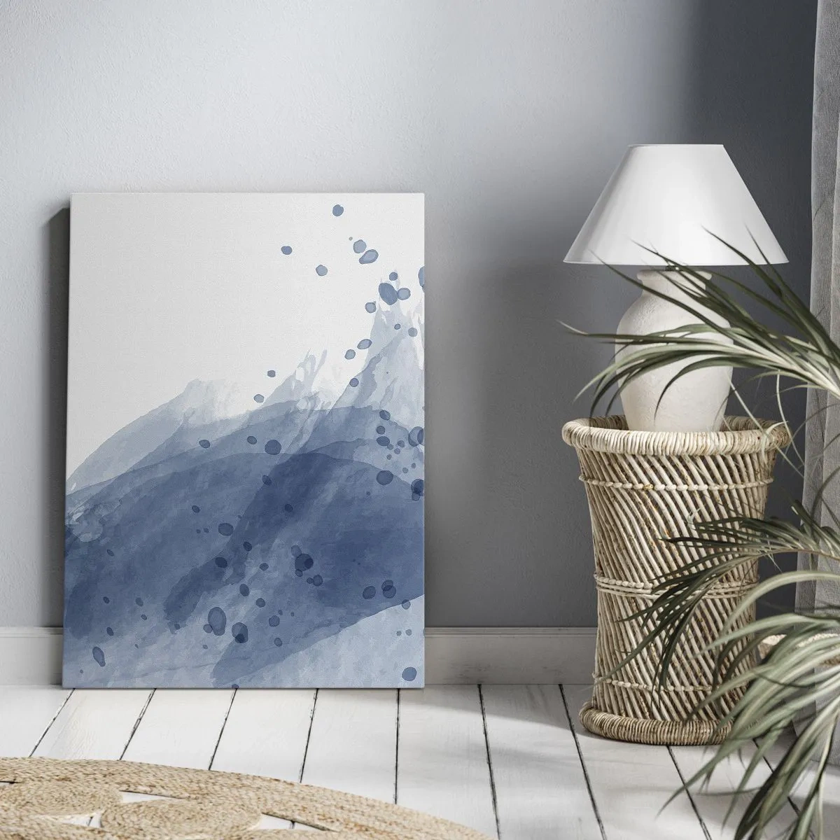 Canvas picture - Blue Tulle - 65x120 cm