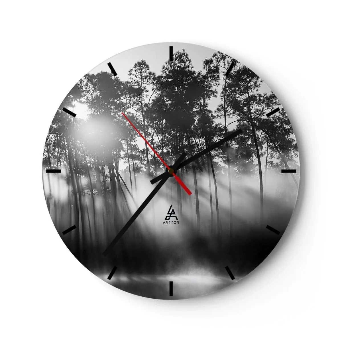 Wall clock - Clock on glass - Unstoppable Sun - 40x40 cm