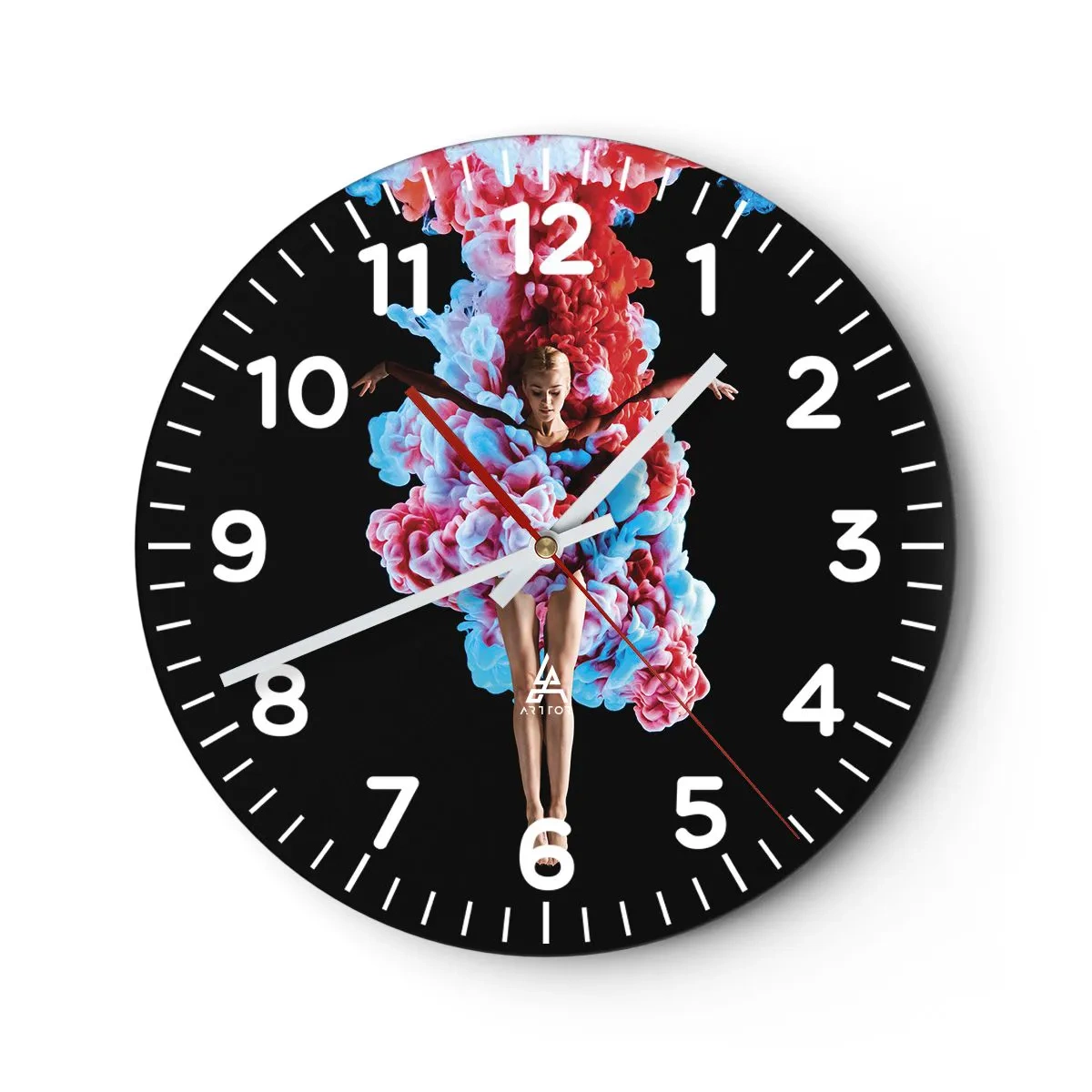 Wall clock - Clock on glass - In Full Bloom - 40x40 cm