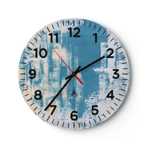 Wall clock - Clock on glass - Through an Icicle - 40x40 cm