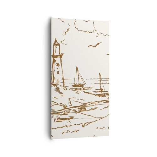 Canvas picture - Outline of a Summer Postcard - 65x120 cm