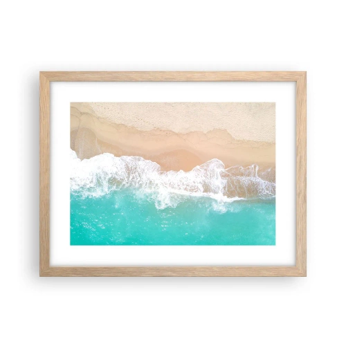 Poster in light oak frame - Touch Full of Caress - 40x30 cm