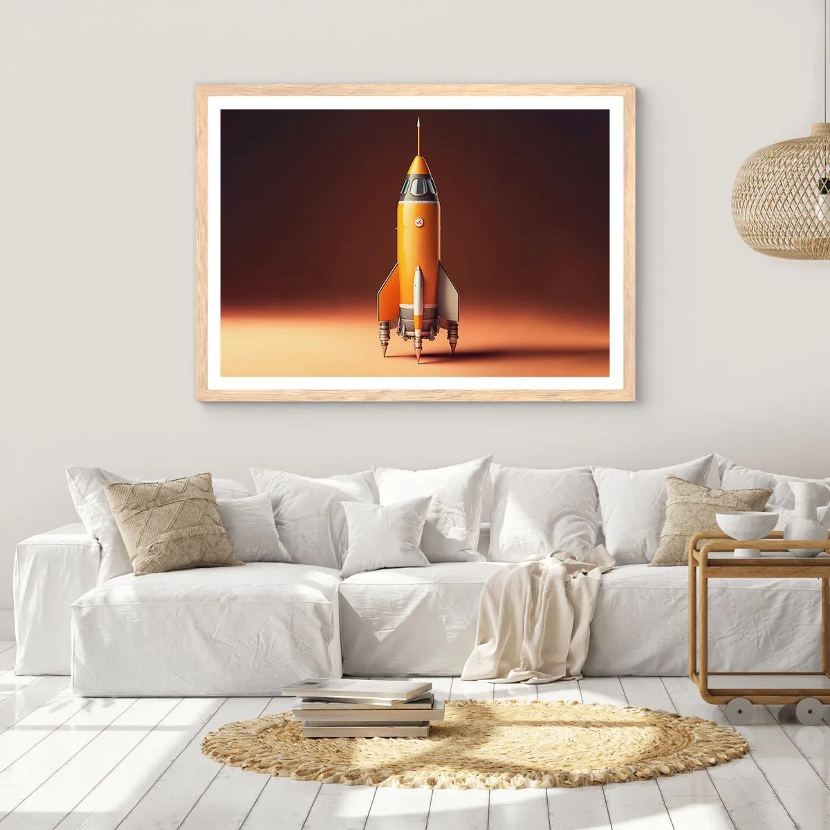 Poster in light oak frame - It Starts with a Dream - 100x70 cm