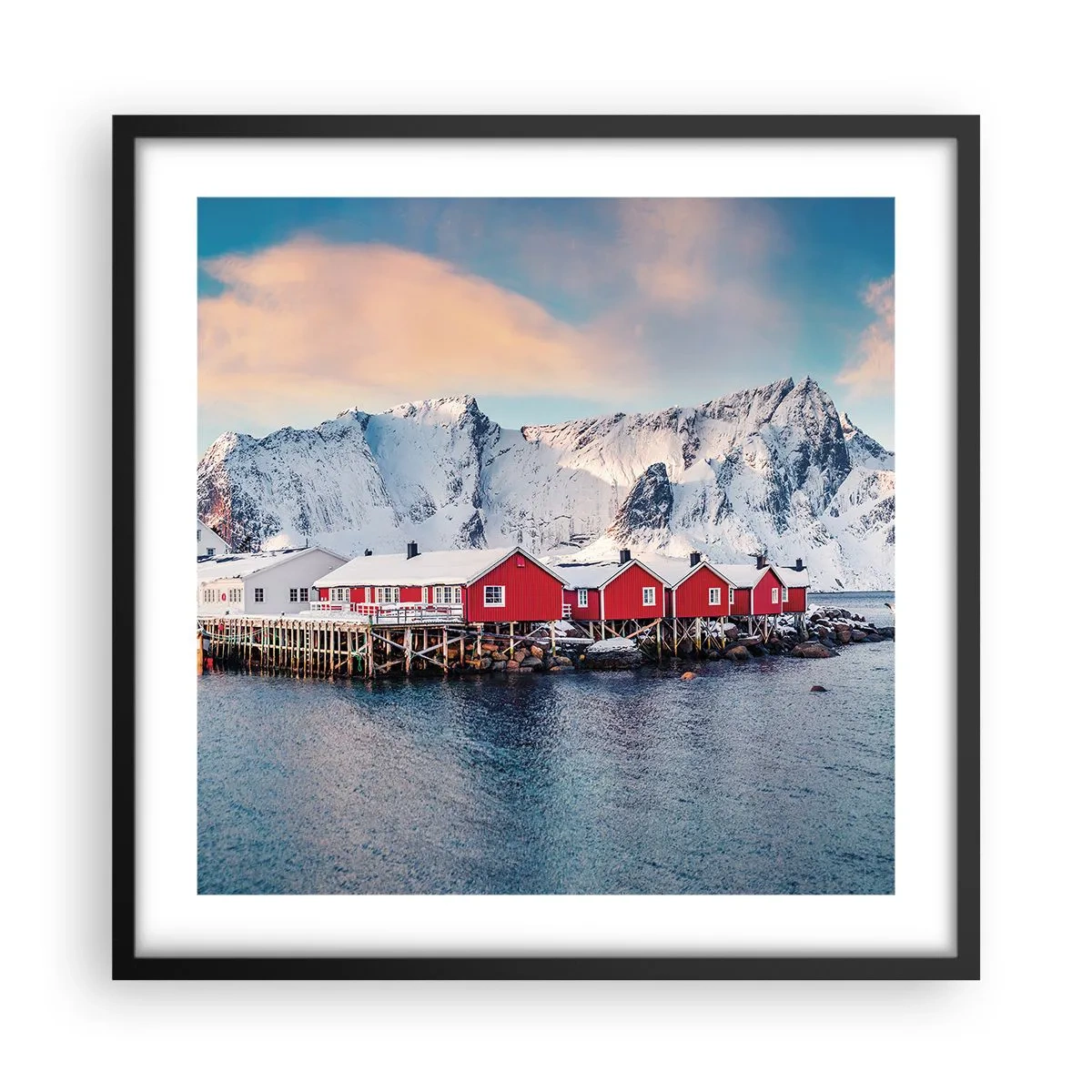 Poster in black frame - Northern Retreat - 50x50 cm