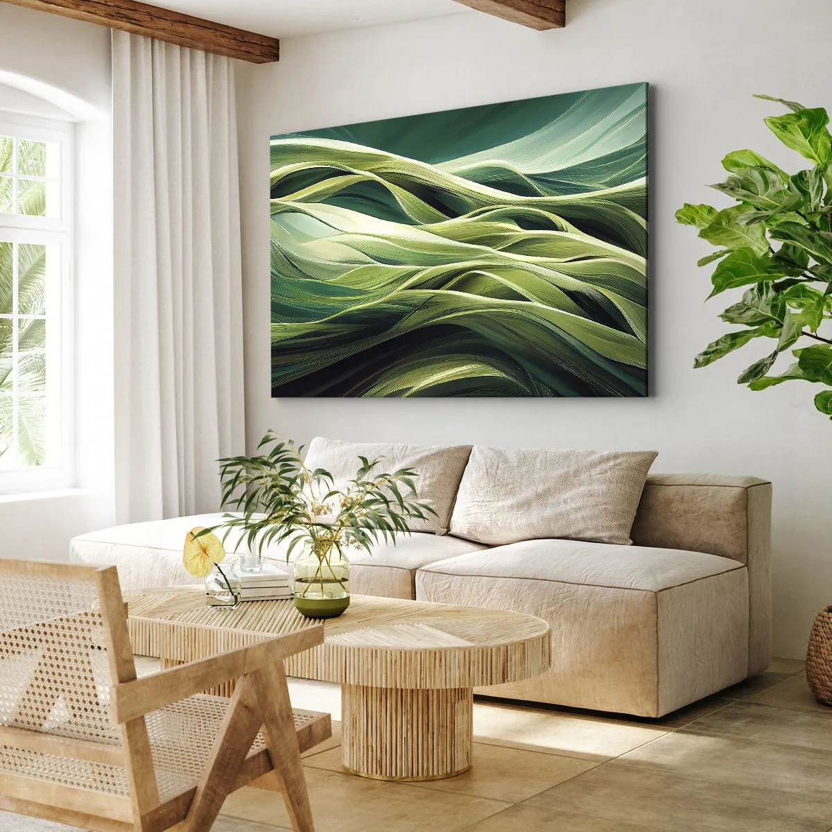 Canvas picture - Abstract Playing Green - 100x70 cm