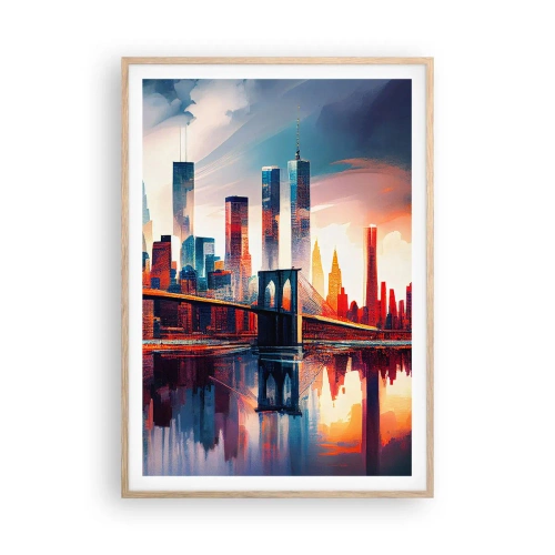 Poster in light oak frame - Fabulous New York - 70x100 cm