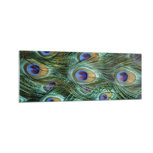 Glass picture - Peacock Eyes - 140x50 cm