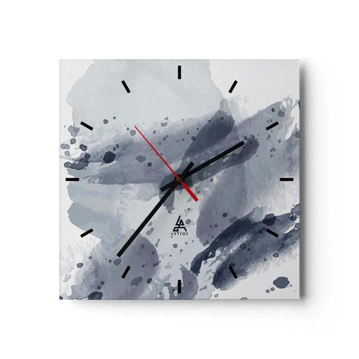 Wall clock - Clock on glass - Study in Nature of Water - 30x30 cm