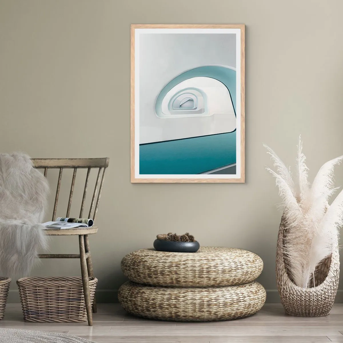 Poster in light oak frame - To the Bottom of Blue - 40x50 cm