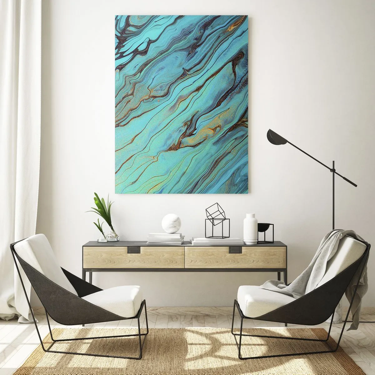 Glass picture - Turquoise Tide - 80x120 cm