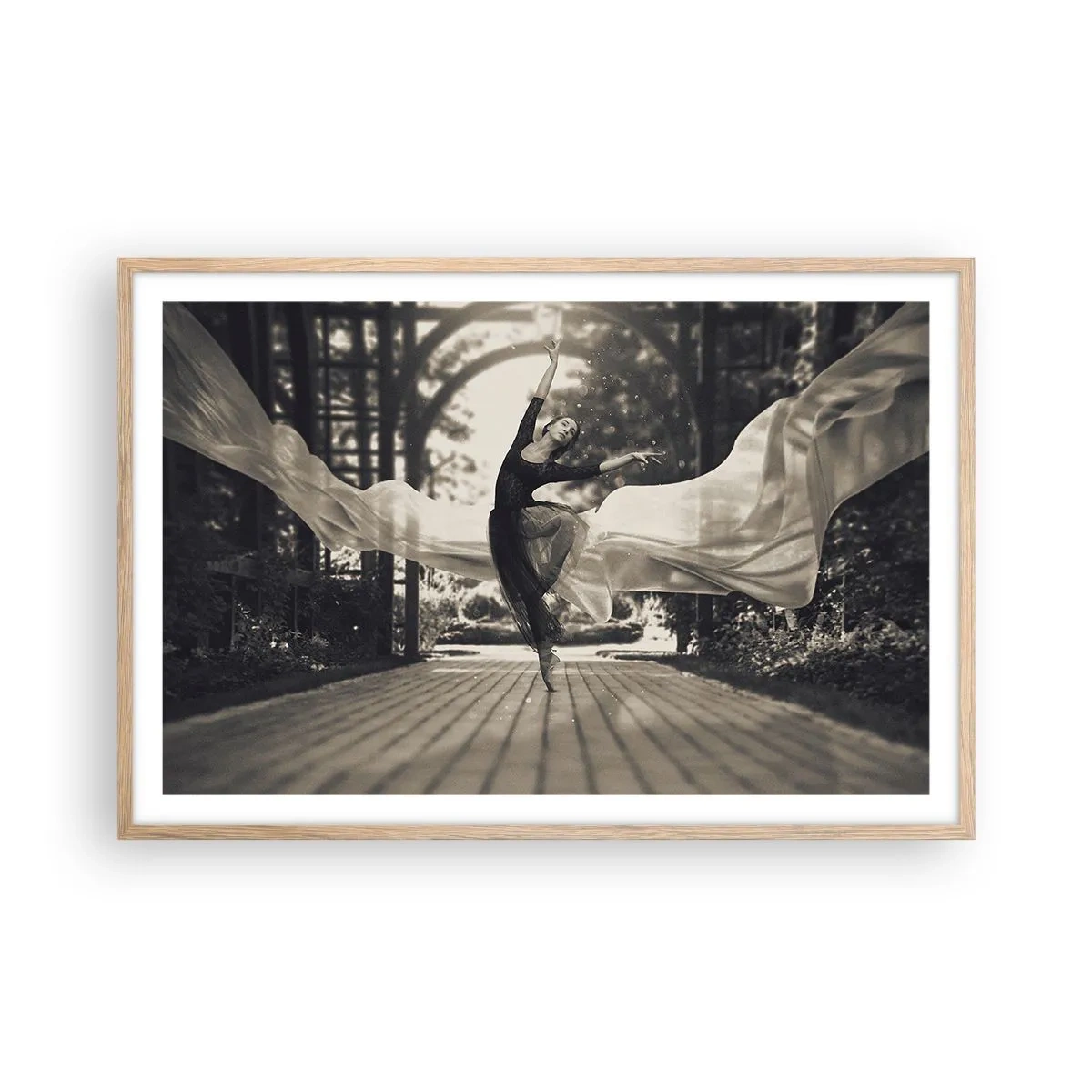Poster in light oak frame - Dance of the Garden Spirit - 91x61 cm