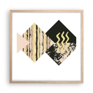 Poster in light oak frame - Not So Straightforward - 50x50 cm