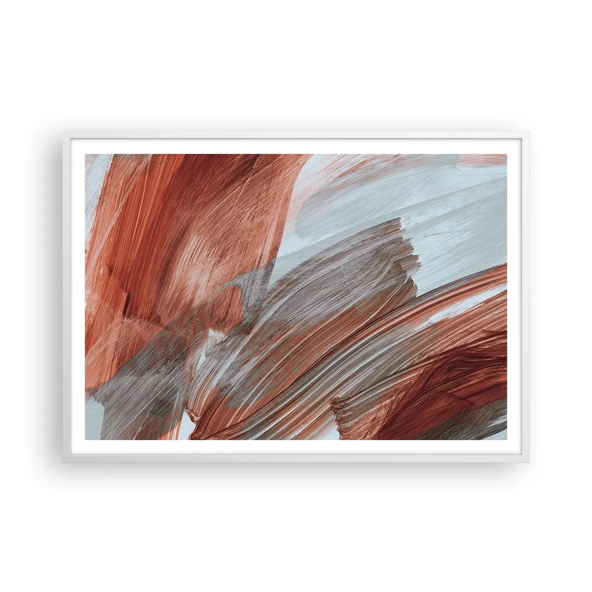 Poster in white frmae - Autumnal and Windy Abstract - 100x70 cm