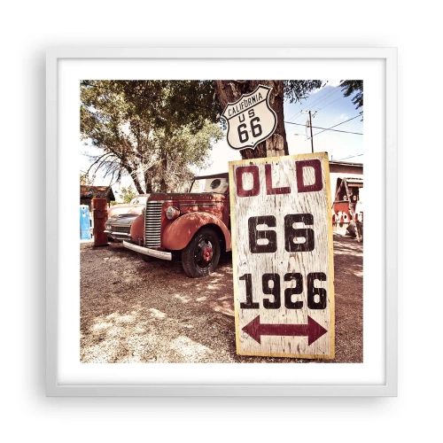 Poster in white frmae - Legend of an American Province - 50x50 cm