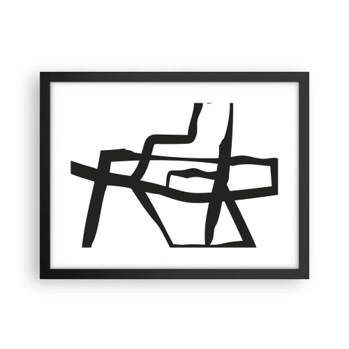 Poster in black frame - Black and White Construction - 40x30 cm