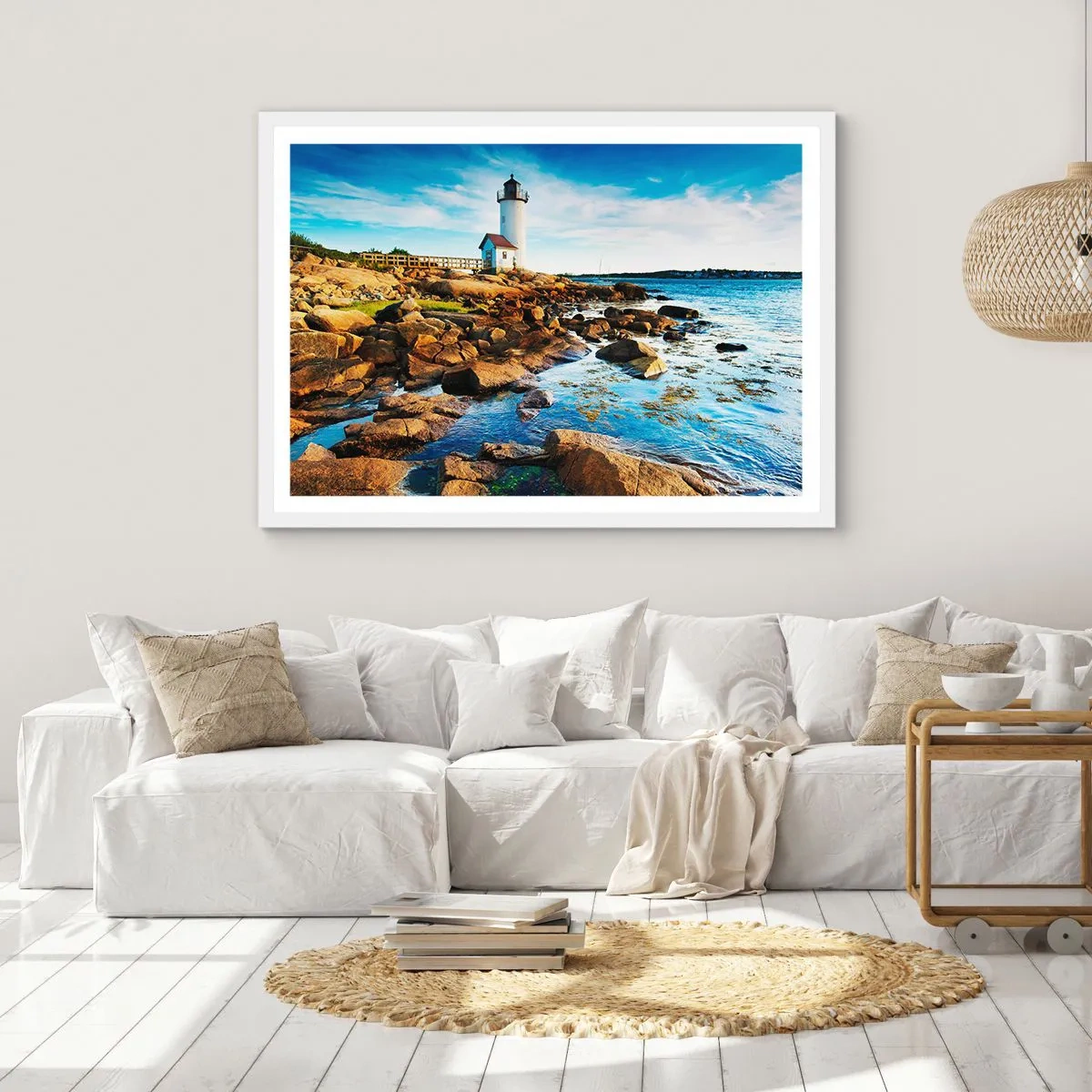 Poster in white frmae - Be Home Safe, I Am Waiting - 70x50 cm