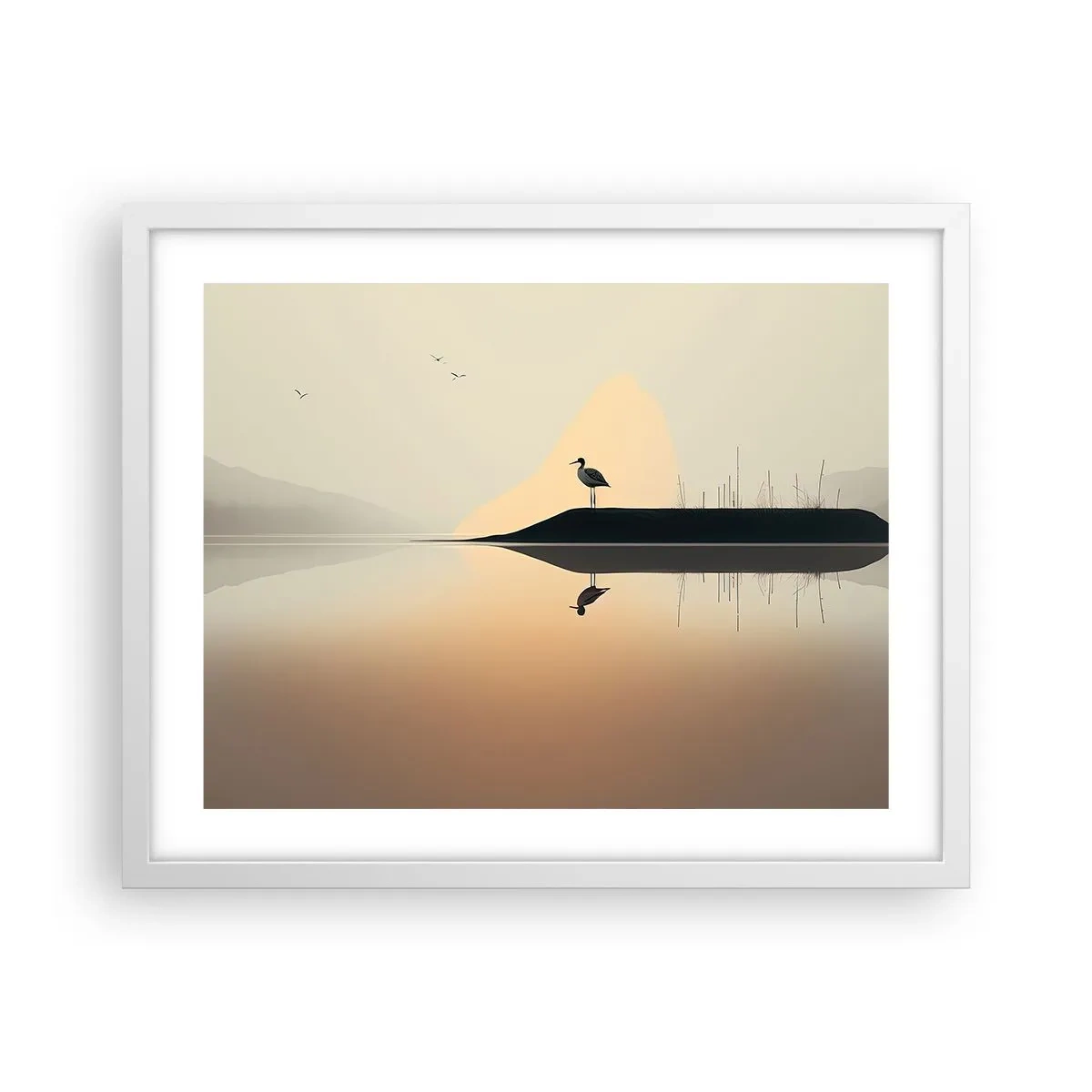 Poster in white frmae - Gentleman on the Lake - 50x40 cm