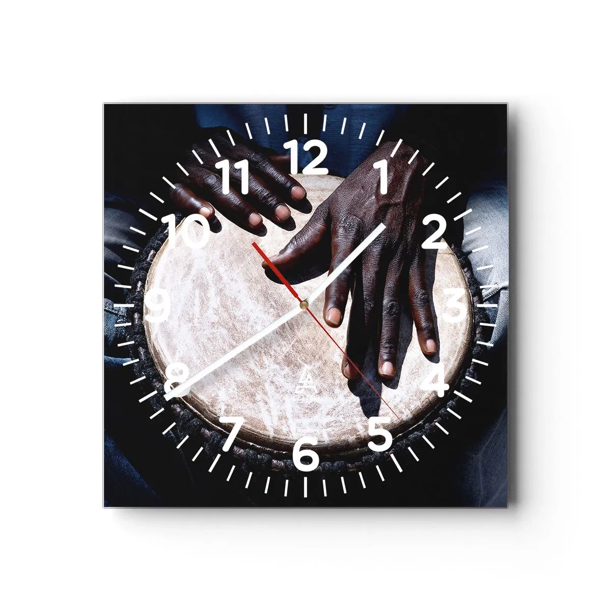 Wall clock - Clock on glass - Live at Your Own Rhythm - 40x40 cm