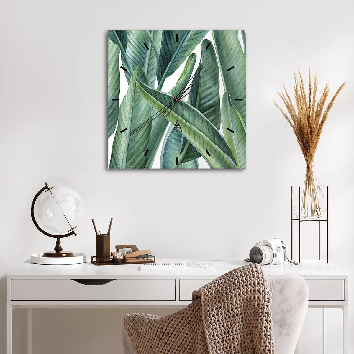 Wall clock - Clock on glass - Only Green Itself - 40x40 cm