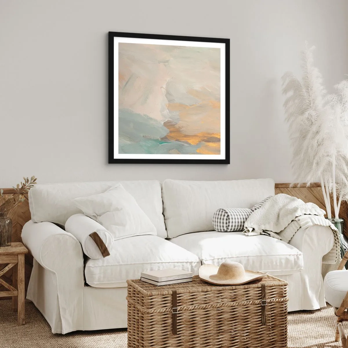 Poster in black frame - Abstract: Land of Gentleness - 40x40 cm