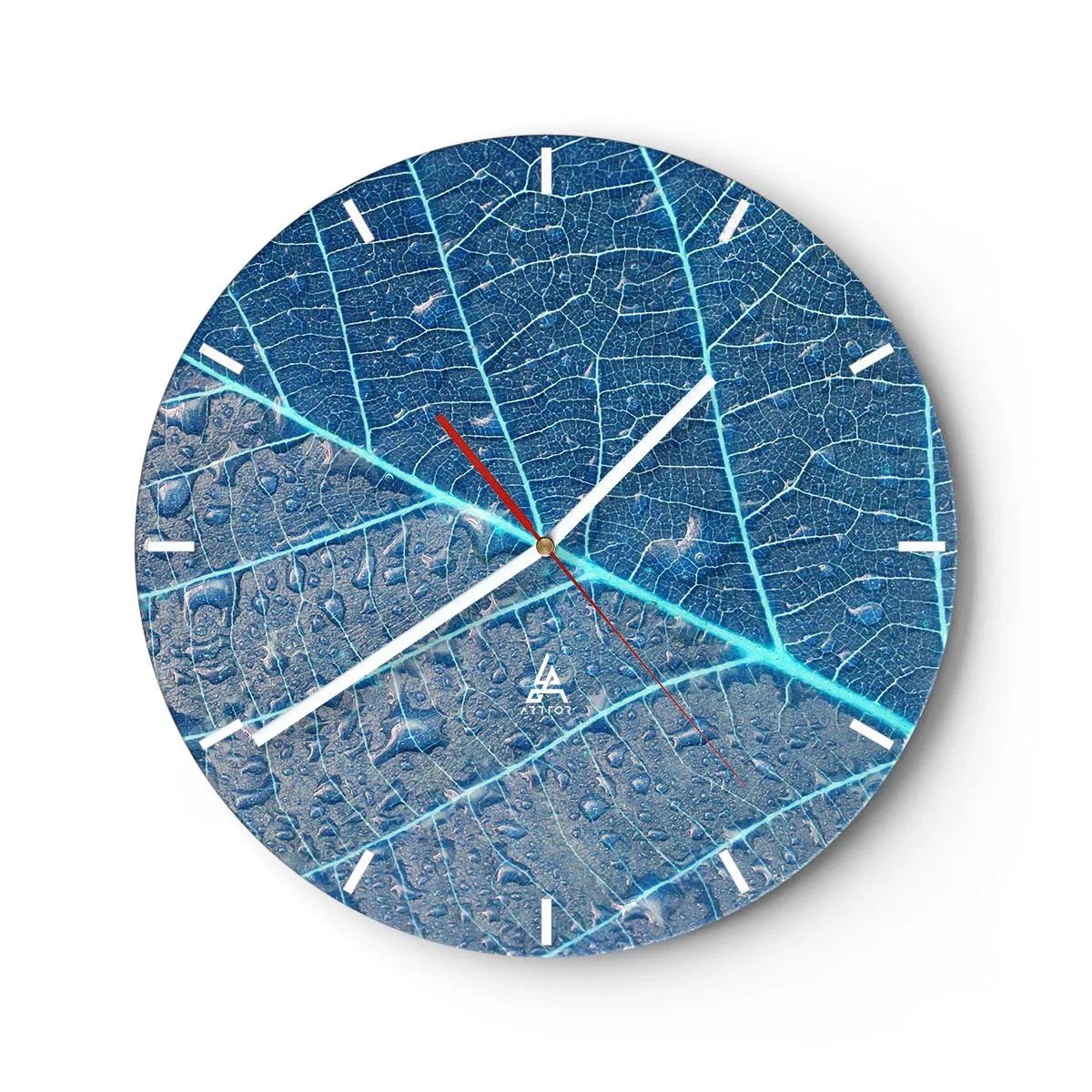 Wall clock - Clock on glass - Life in the Blue - 40x40 cm