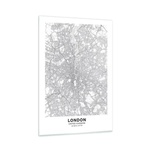 Glass picture - Map of London Maze - 80x120 cm