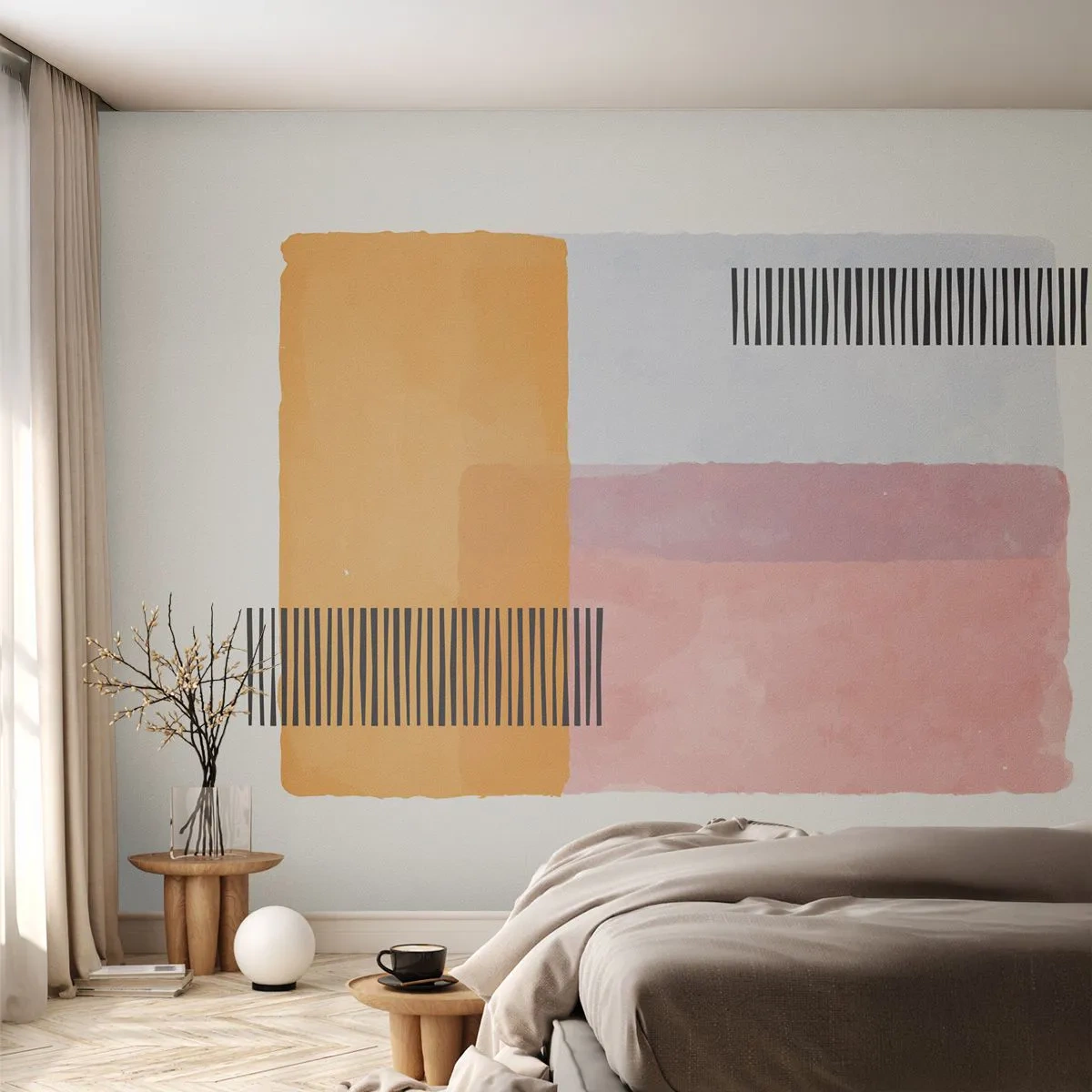 Photo Wallpaper Premium Sand - From Corner to Corner - Abstraction, Piece, Minimalism - 100x70 cm