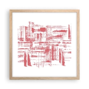 Poster in light oak frame - Red City - 40x40 cm