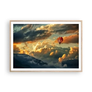 Poster in light oak frame - I Like Flying - 100x70 cm