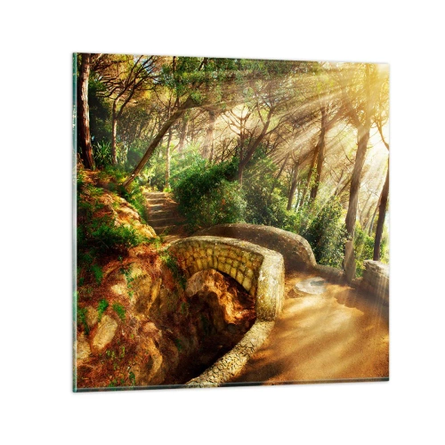 Glass picture - From the Bridge to Enchanted Forest - 50x50 cm
