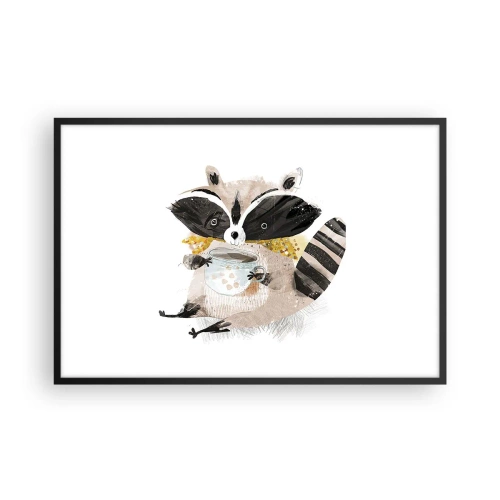 Poster in black frame - My Friend Raccoon - 91x61 cm