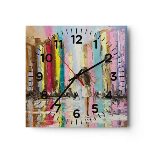 Wall clock - Clock on glass - Follow Me - 30x30 cm