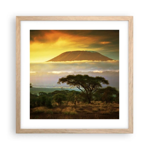 Poster in light oak frame - Traveller's Dream - 40x40 cm