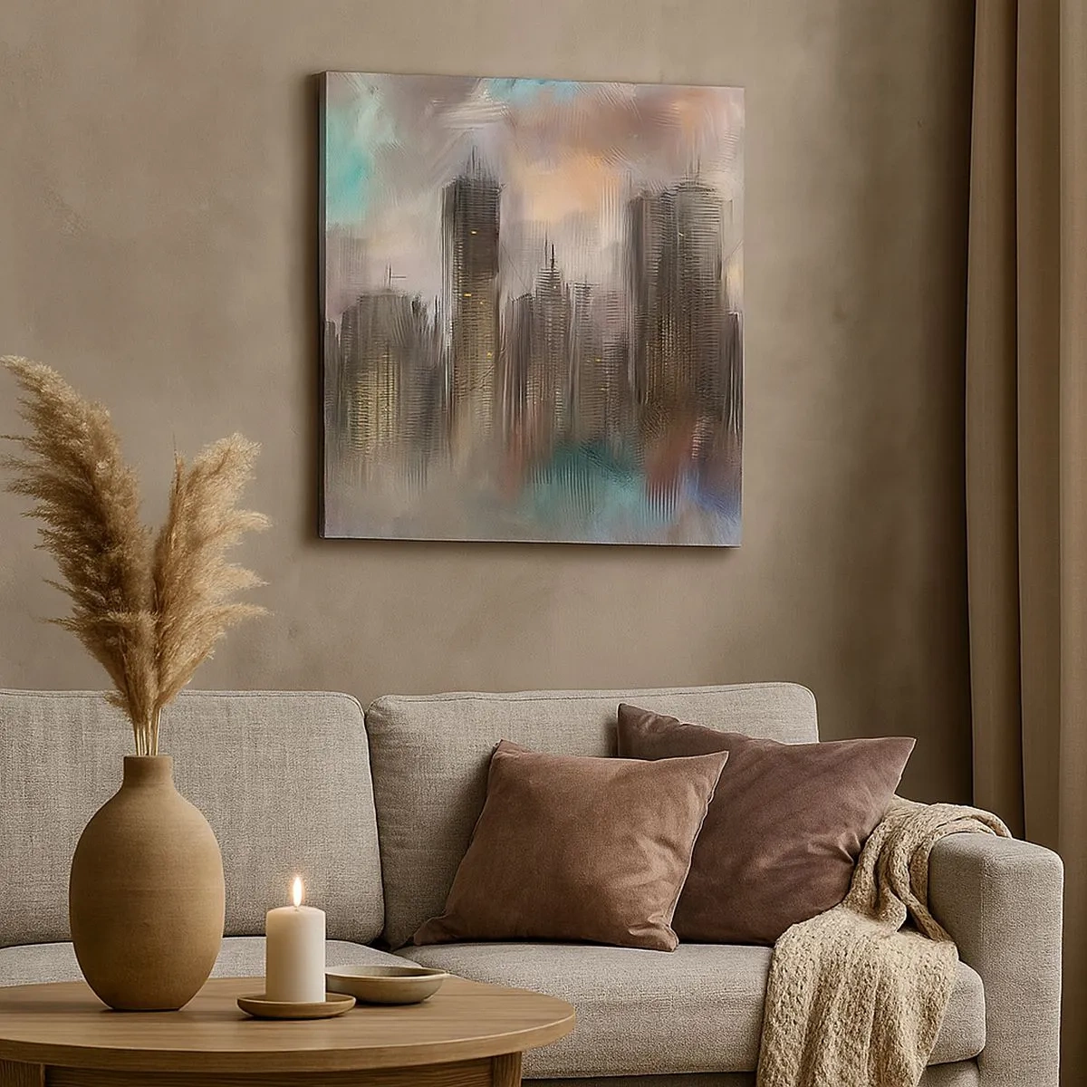 Canvas picture - Composition of Steel, Stone and Fog - 30x30 cm