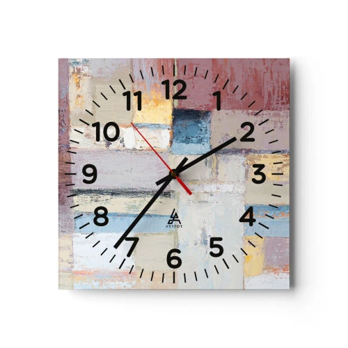 Wall clock - Clock on glass - Calm of Geometry - 40x40 cm