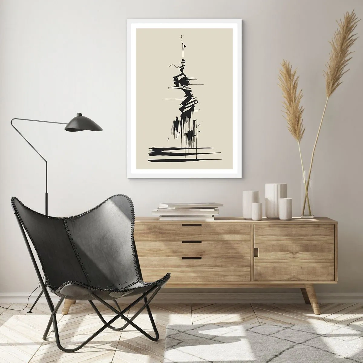 Poster in white frmae - Hasty Abstract - 70x100 cm