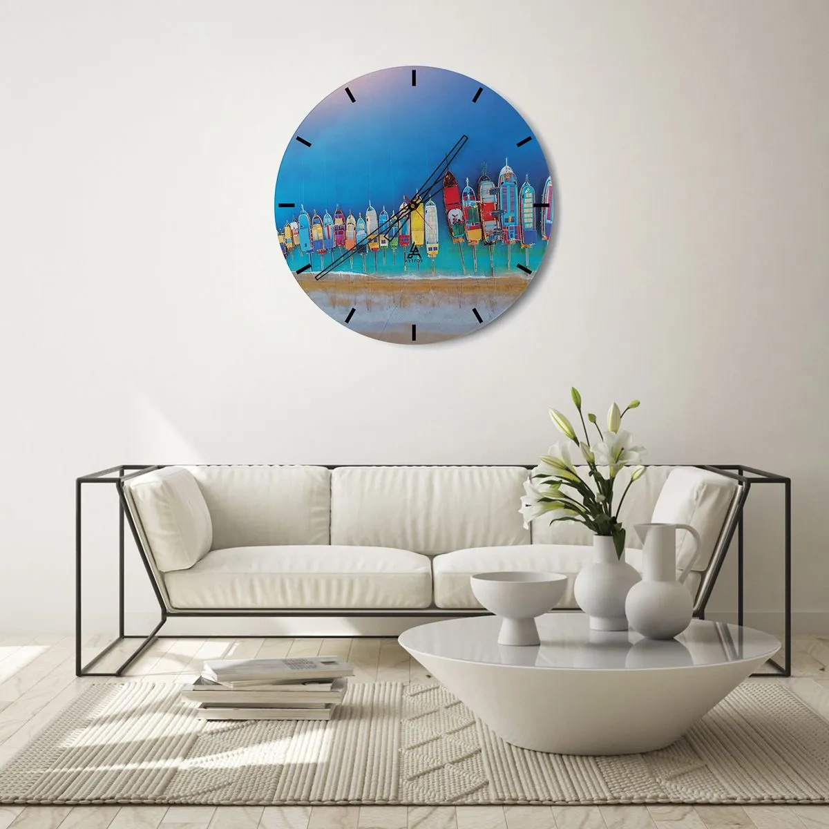 Wall clock - Clock on glass - From Bird's Eye View - 40x40 cm