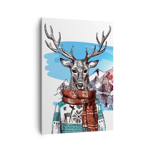 Canvas picture - Even a Deer Is Not Cold - 70x100 cm