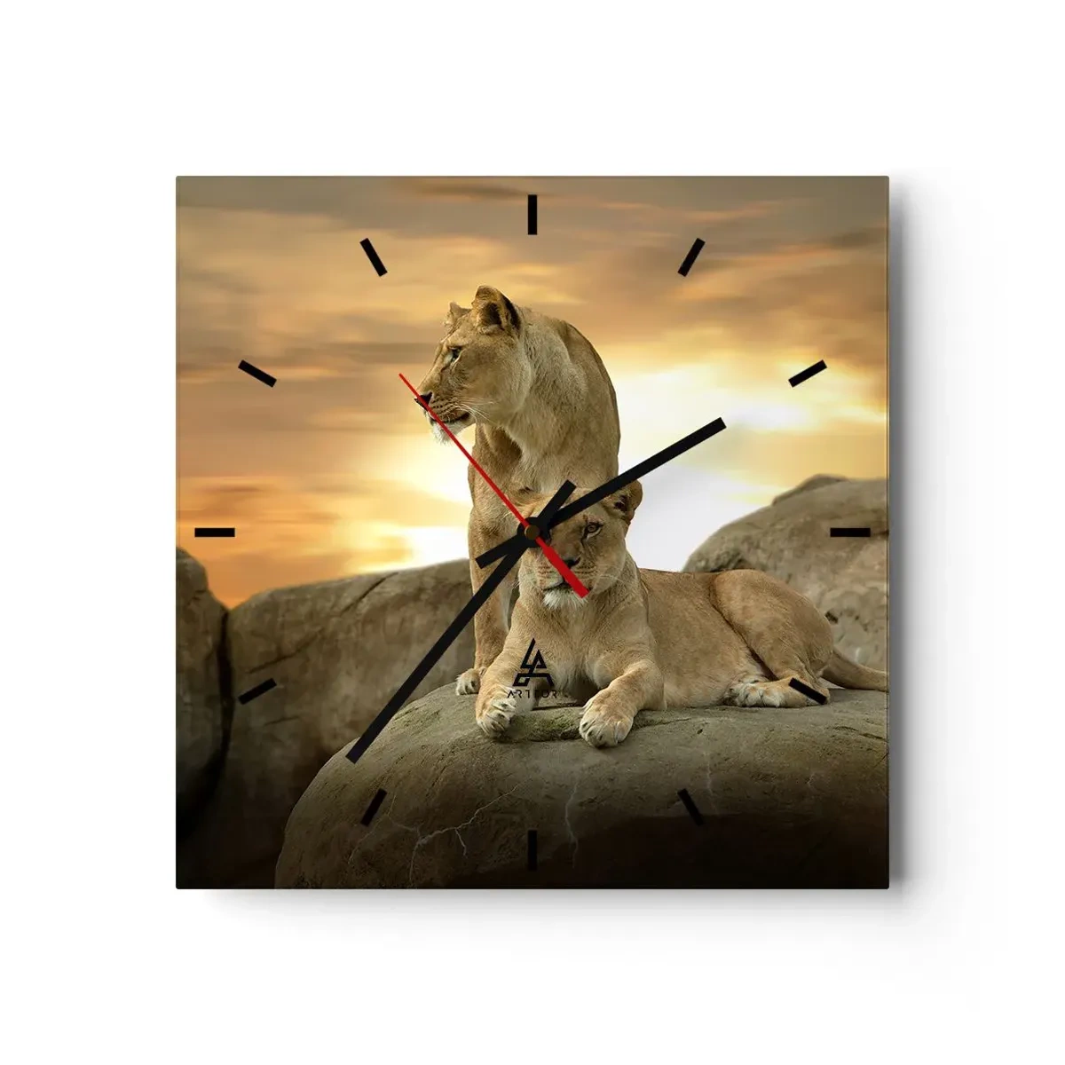 Wall clock - Clock on glass - Royal Majesty - 40x40 cm