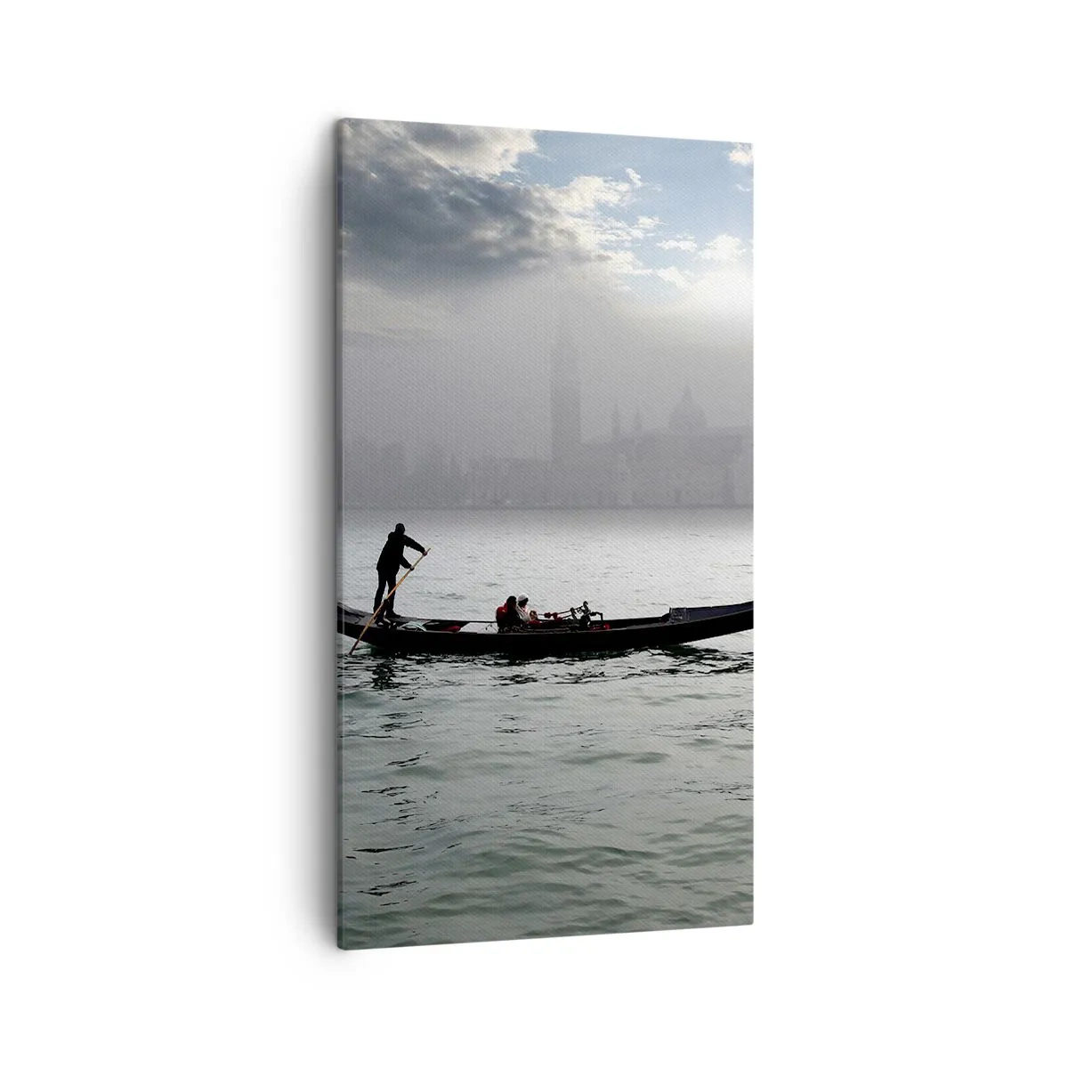 Canvas picture - Fairytale City from Water and Fog - 45x80 cm