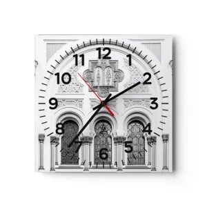 Wall clock - Clock on glass - At the Crossroads of Cultures - 30x30 cm