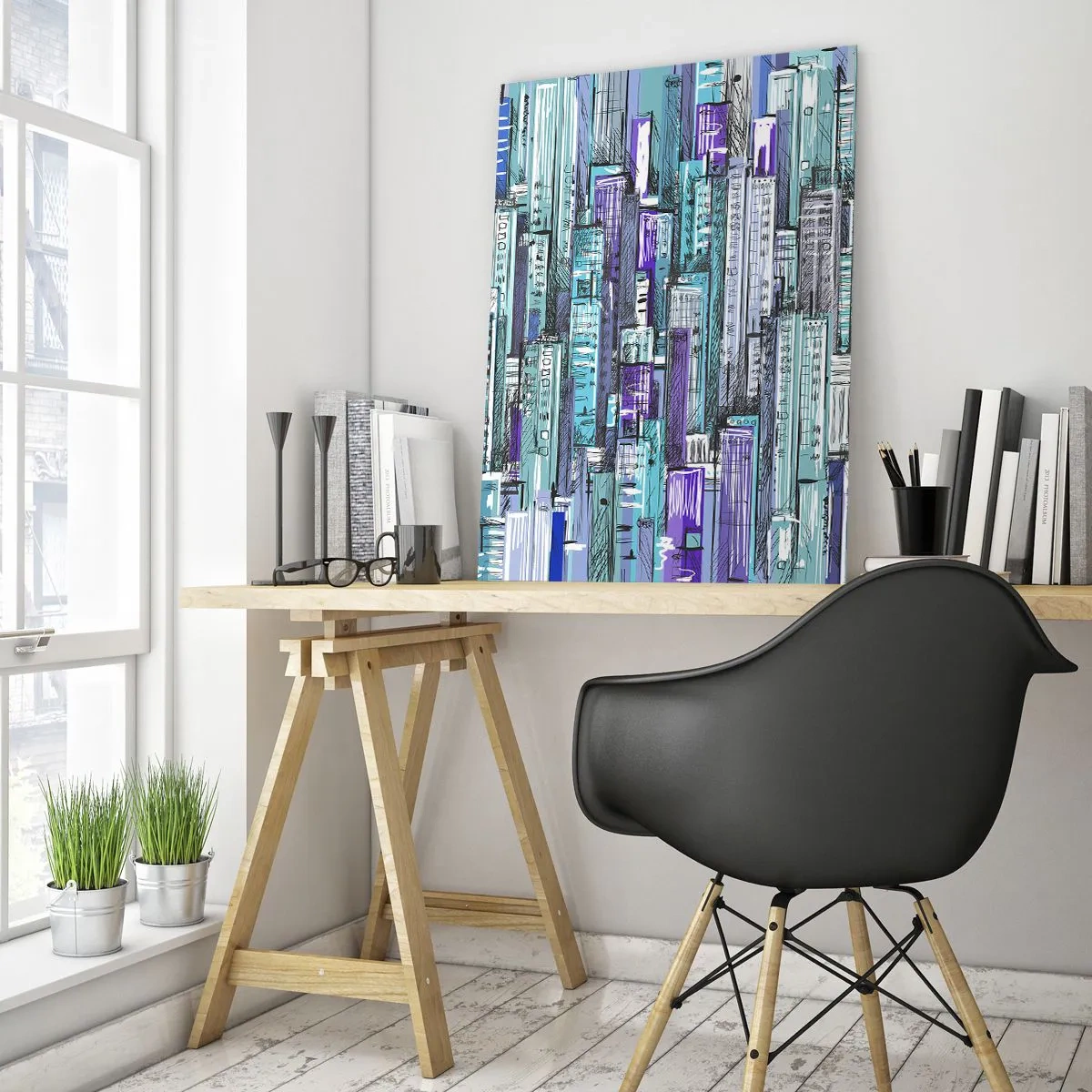 Glass picture - Blue as the Sky - 50x70 cm