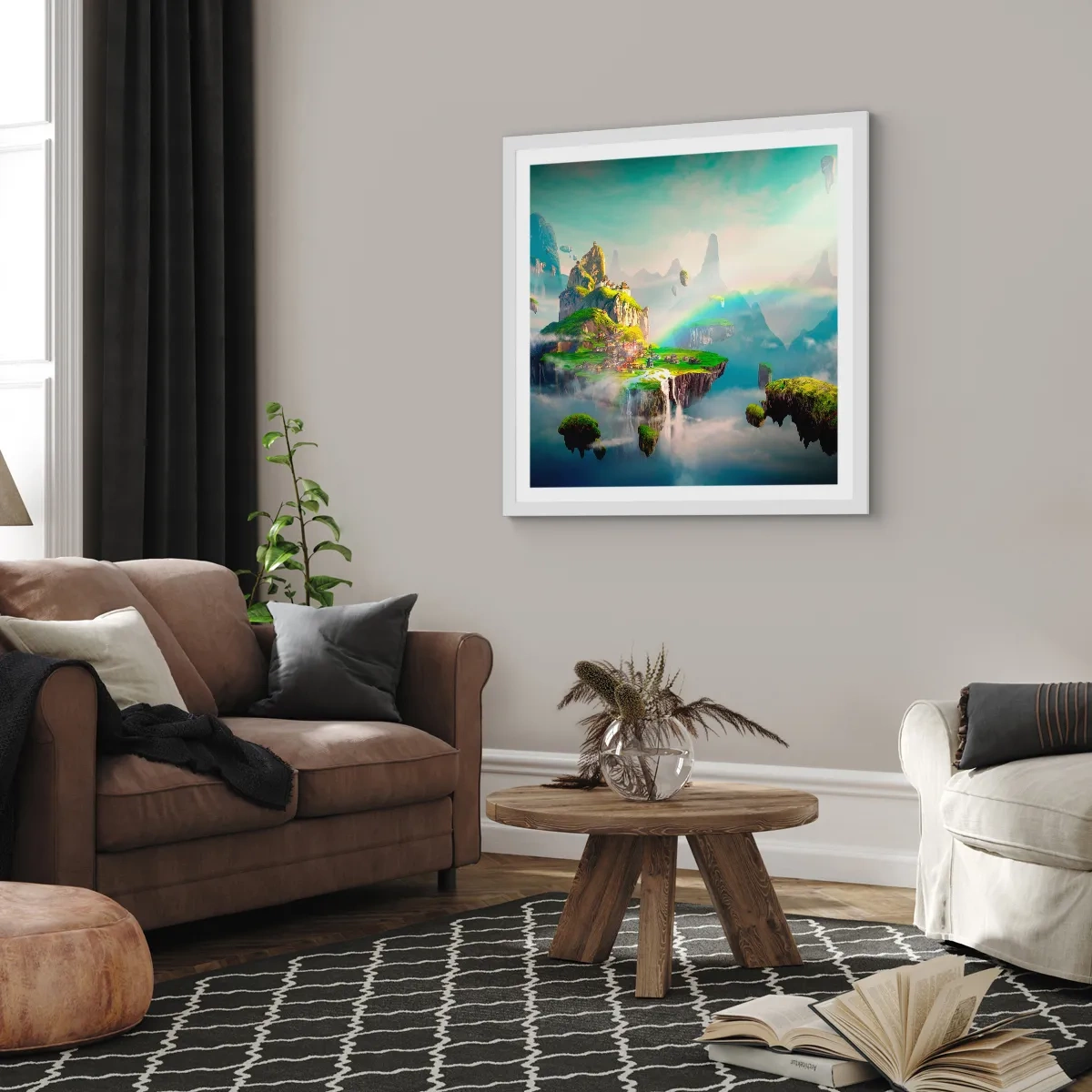 Poster in white frmae - Internal Heaven - Happy Islands - 40x40 cm
